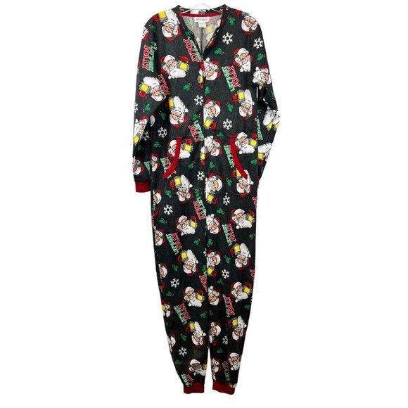 Onesies Brand Unisex Zip Up Christmas Pajama Onesie Long Sleeve Multicolor S/M - Picture 1 of 9